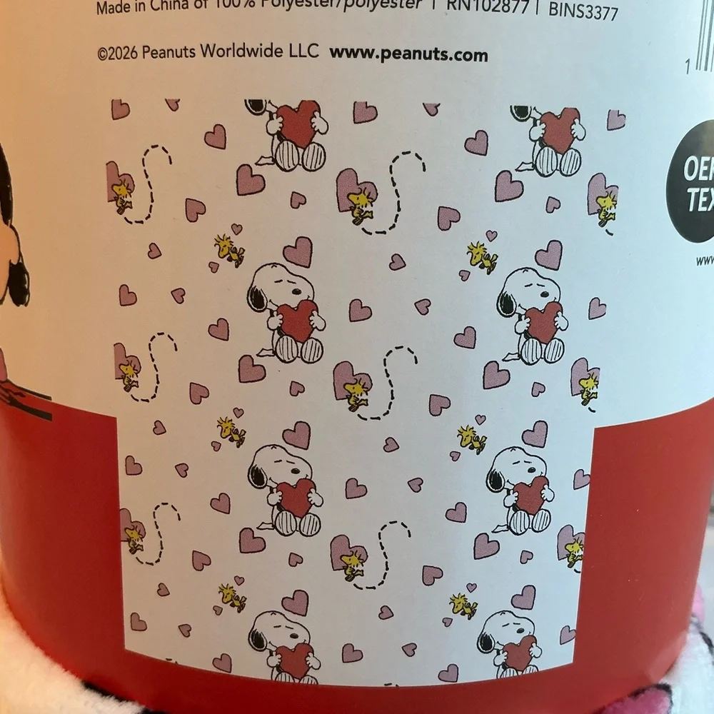 PEANUTS Woodstock And Snoopy Ditzy Heart Valentine Throw